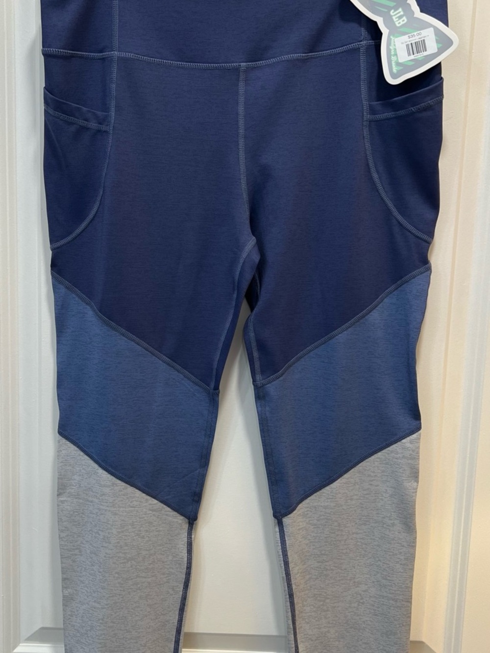 Jadelynn Brooke Colorblock Leggings in Navy, Heather Gray